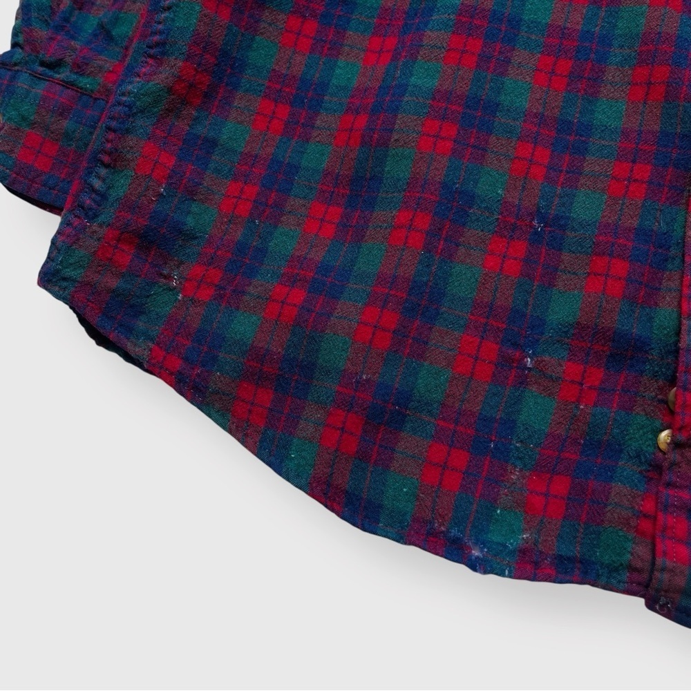 Vtg 90s Sir Pendleton Plaid 100% Wool Button Front Shirt, Tartan Virgin L M - Picture 6 of 8